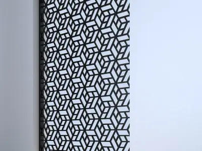 3d screen window with geometric pattern Low-poly 3D model