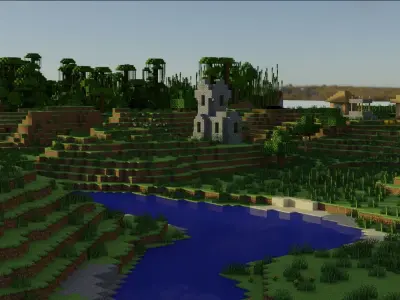 Minecraft Biomes Village Snowy Village Jungle temple Beach Free 3D model