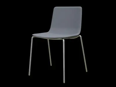 Pato 4 Leg-Chair Model-4202 Chrome Low-poly 3D model