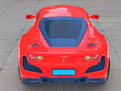 Ferrari F8 Low-poly 3D model