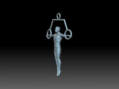 Gymnast on rings 3D print model