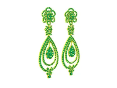 5843 luxury diamond earrings 3D print model