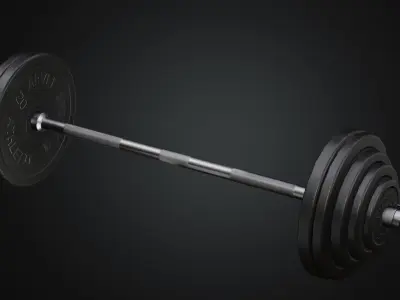Barbell Bench Press Low-poly 3D model