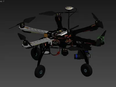 3D model of a drone with multiple rotors 3D model