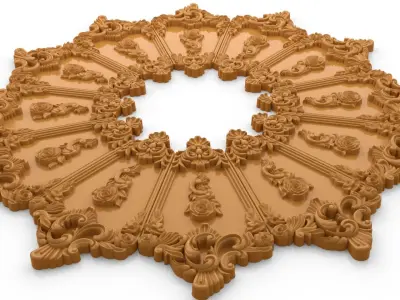 Classic decor ornament v-3D model 01 3D print model