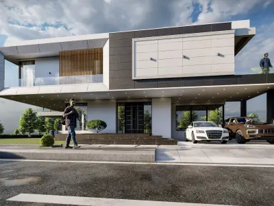 2 kanal Modern Masterpiece of Modern home With sketchup model 3D model