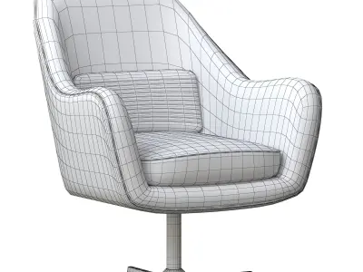 Velvet Swivel Lounge Chair 3D model