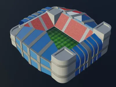 Football Stadium - Czechia Low-poly 3D model