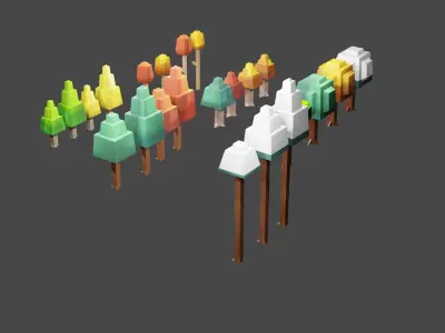 3D low poli tree object 3D model