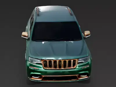 Emerald Green And Rose Gold Luxury SUV 3D Model Low-poly 3D model