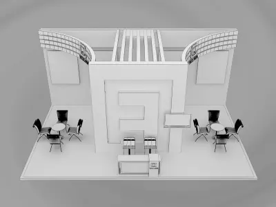  Booth Exhibition Stand a455 3D model