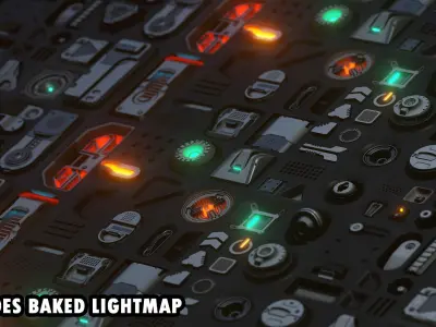 Sci-fi Trimsheet and Decals Texture