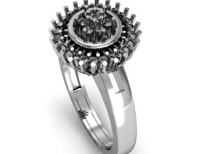 diamond ring 3D print model 63