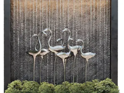 Waterfall fountains cascade 33 3D model