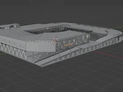 stadium school building 3D model