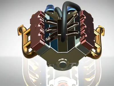 Engine V6 3D model