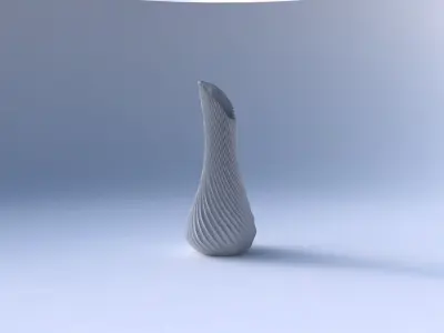 Vase top bent hexagon 2 with bent extruded lines 2 3D print model