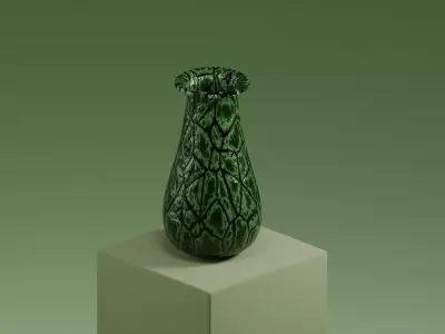 Green Vase Low-poly 3D model