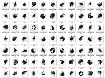440 watercolor mark collection set ABR  Texture