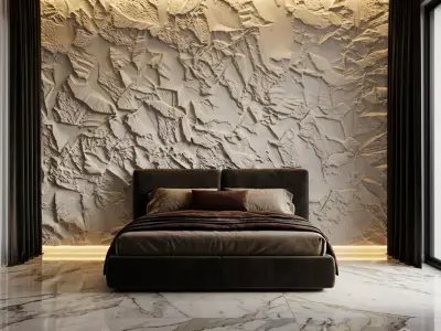 Stone Relief Panel wall decor set mural STL CNC 288 3D model