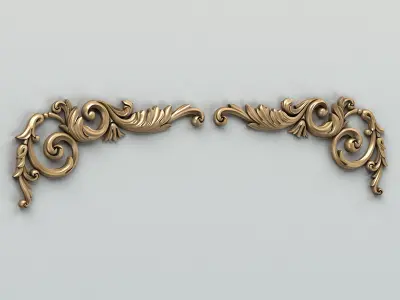 Carved decor corner 004 3D model