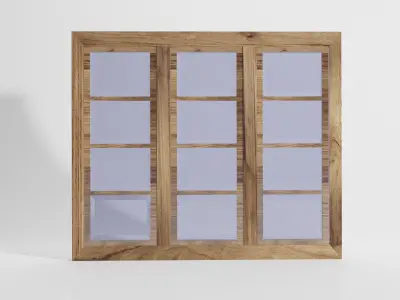 woodern window Low-poly 3D model
