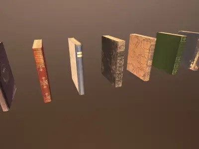 3D Antique Books -PBR Game Ready model Low-poly 3D model
