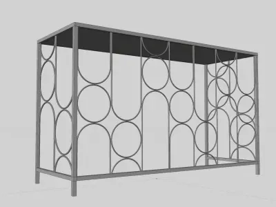 Modern Bronze Metal Console Table 3D model