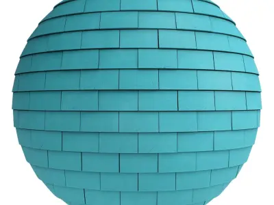 Roof Tile Materials 8- By 3 color Pbr By Sbsar 4k Low-poly 3D model