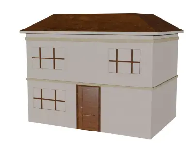 Game Ready House Model Low Poly Optimized for Mobile and Unity Low-poly 3D model