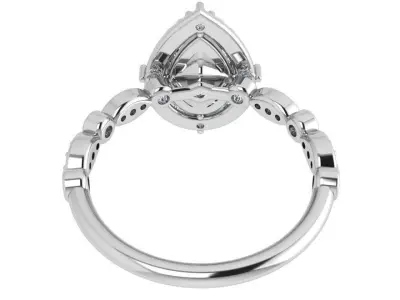 Pear Halo Ring 3718 3D print model