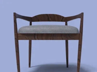 ArmChair chair and coffee table Free low-poly 3D model