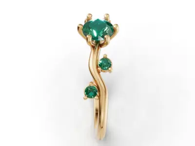 Anel de noivado curvado 3D print model