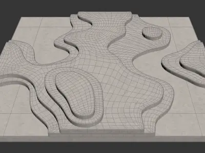 Earth Acoustic Wall Panel Artwork by okk 3D model