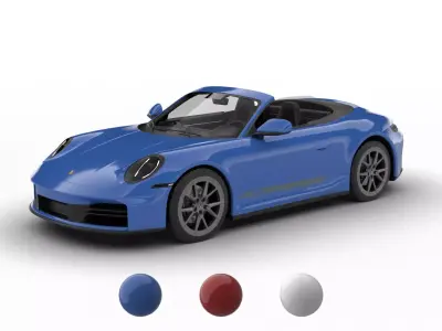 Porsche 911 Carrera T Cabrio 2025 3d model 3D model
