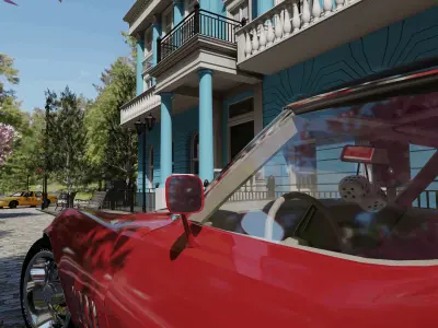 Street Photo Backdrop Blender Scene 3D model