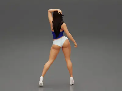 Beautiful Sexy Young Woman Wearing Short 3D print model