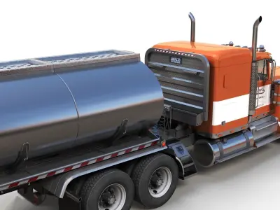 Kenworth W900A fuel tanker Low-poly 3D model