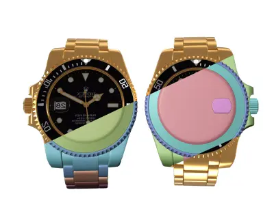 Luxury Gold Rolex Watch  High Poly 3D Model 3D model