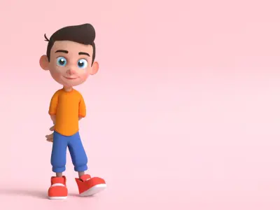 Boy Character Model Low-poly 3D model