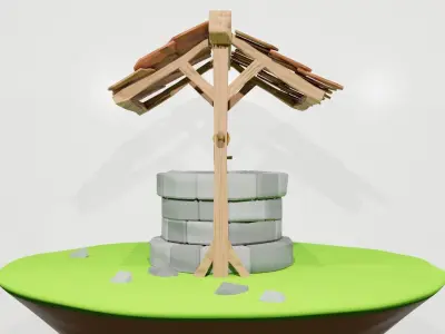 Pozzo Water Well Low Poly Free low-poly 3D model