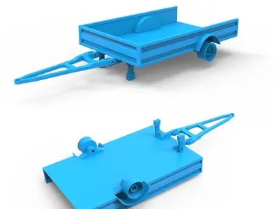 Trailer with different parts 3D print model