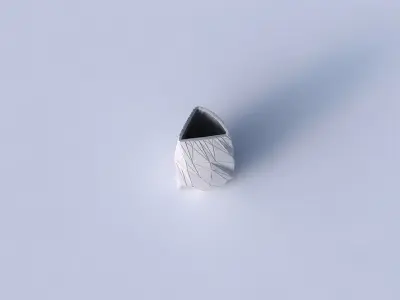 Vase curved tipping triangle with twisted random triangle plates 3D print model