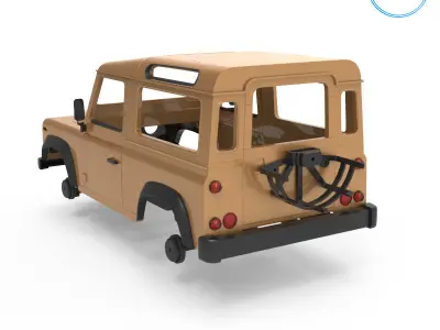 Land Rover Defender V2 3 Tire Holder  3D print model