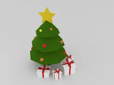 Christmas Tree Low-poly 3D model