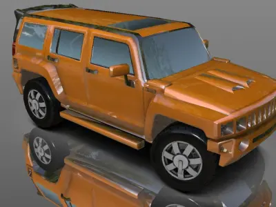 Hummer SUV H3 Low-poly 3D model Game Ready Low-poly 3D model