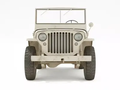 Desert Jeep Rugged off Low-poly 3D model