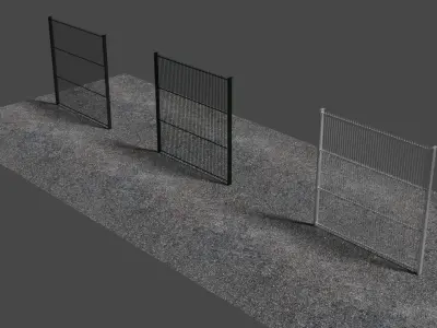 Metal Fences Low-poly 3D model