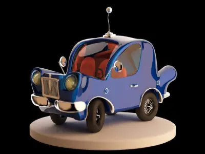 Car Cartoon Low-poly 3D model
