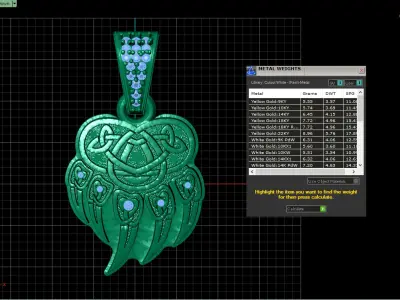 BEAR PAW DAIMOND PENDANT 3D PRINTABLE MODEL  3D print model